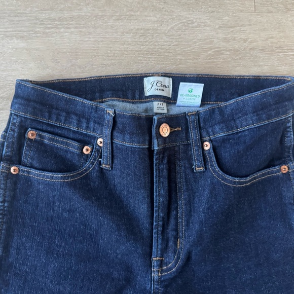 J Crew Women's 9" High Rise Vintage Straight Leg Jean Denim Pants Blue 27 Tall - Picture 2 of 8